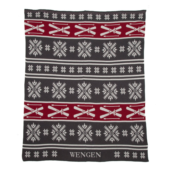Personalized Fair Isle with Skis Throw