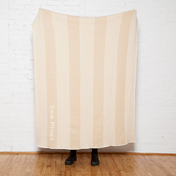 Personalized Herringbone Stripe Throw Blanket