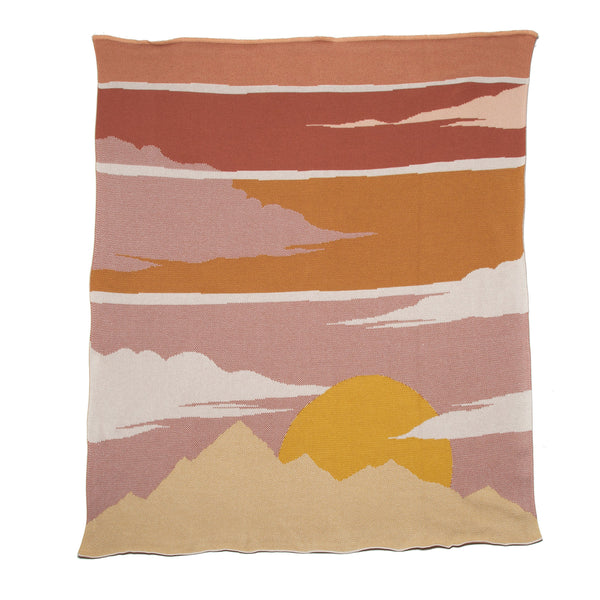 Poly Sunset Throw Blanket