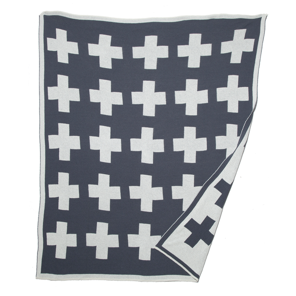 Swiss Cross Reversible Throw Blanket