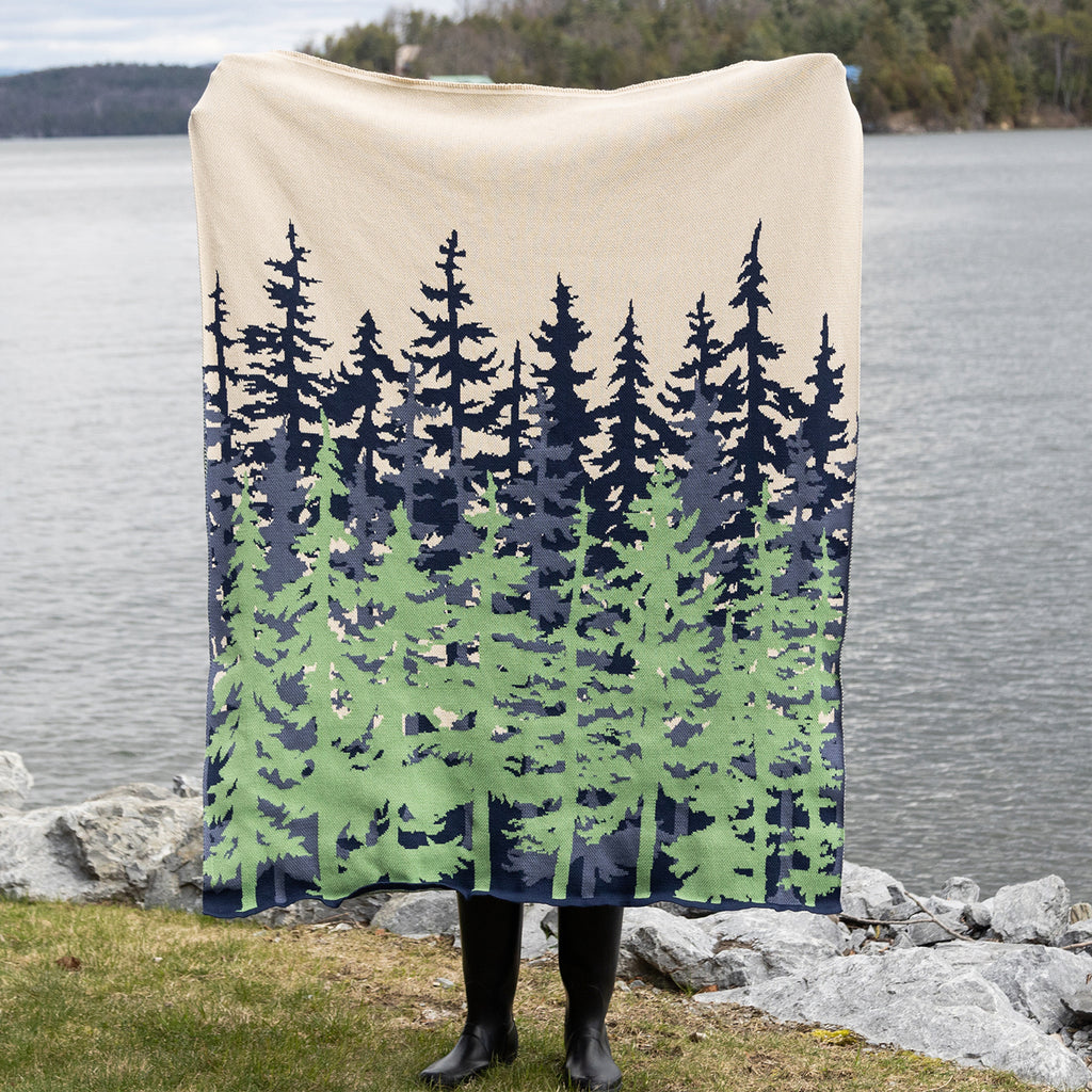 Poly Tree Line Throw Blanket