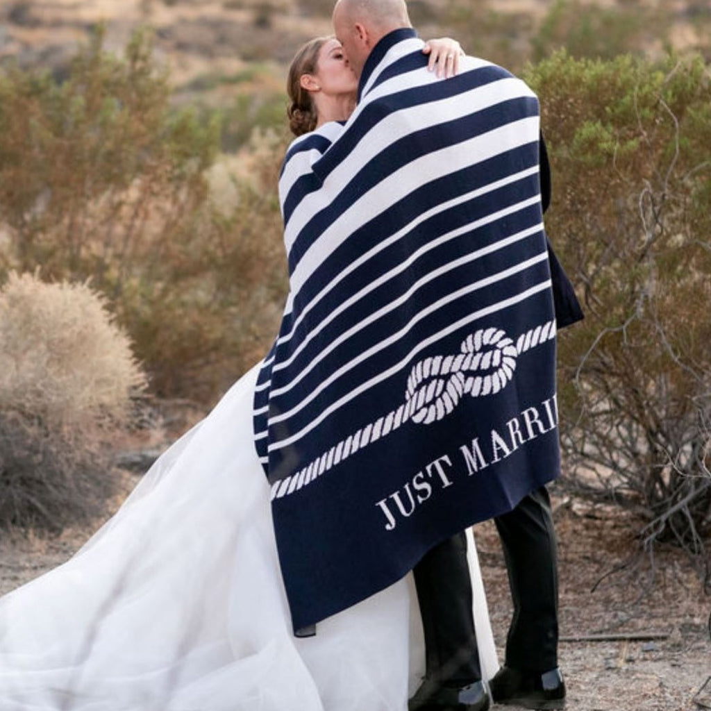 Tie the Knot "Just Married" Throw Blanket