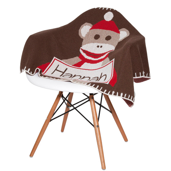 Baby Sock Monkey Blanket Personalized Blanket